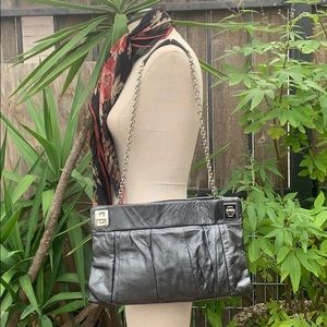 Kooba metallic leather silverish clutch